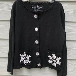 Onque Casuals Christmas Cardigan Black Small